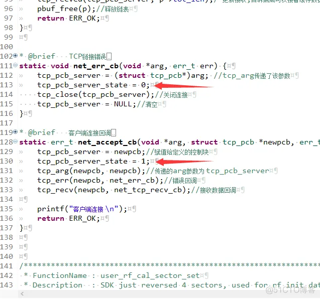 ESP8266 SDK开发: 网络篇-8266开启TCP服务器(LWIP,RAW模式,PCB控制块)_#include_28